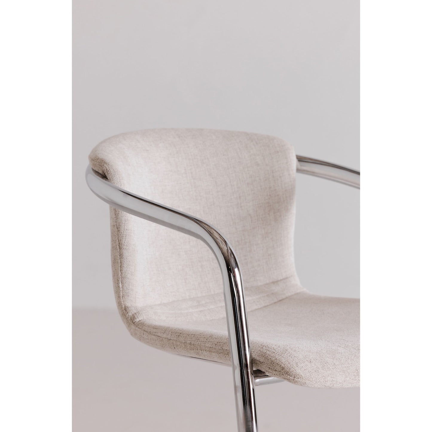 Freeman - Chrome Frame Counter Stool (Set of 2) - Blended Cream