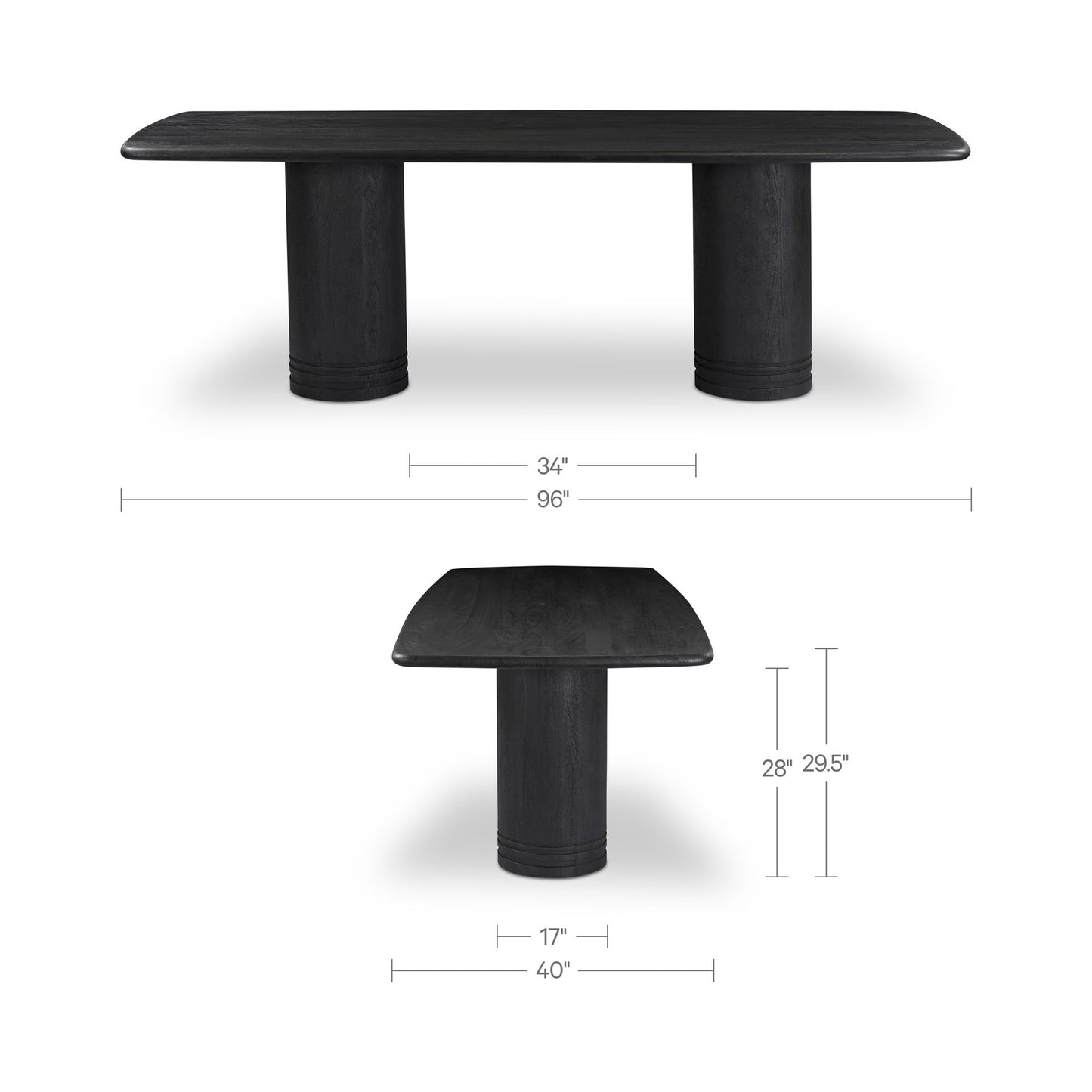Daphne - Dining Table Large - Black