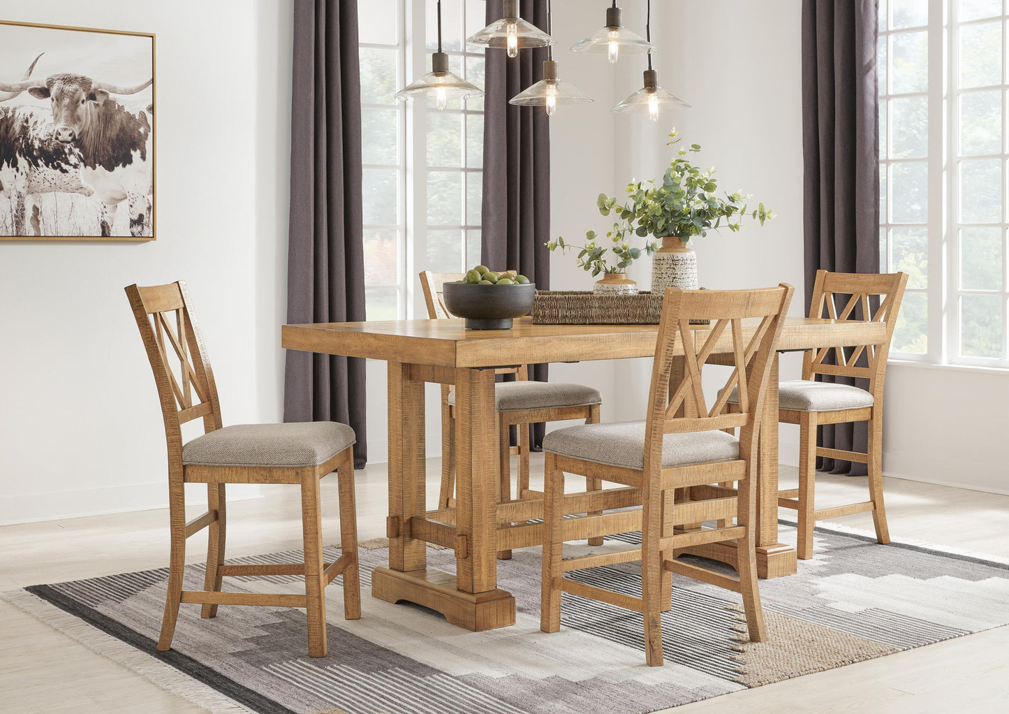 Havonplane - Upholstered Barstool (Set of 2) - Brown
