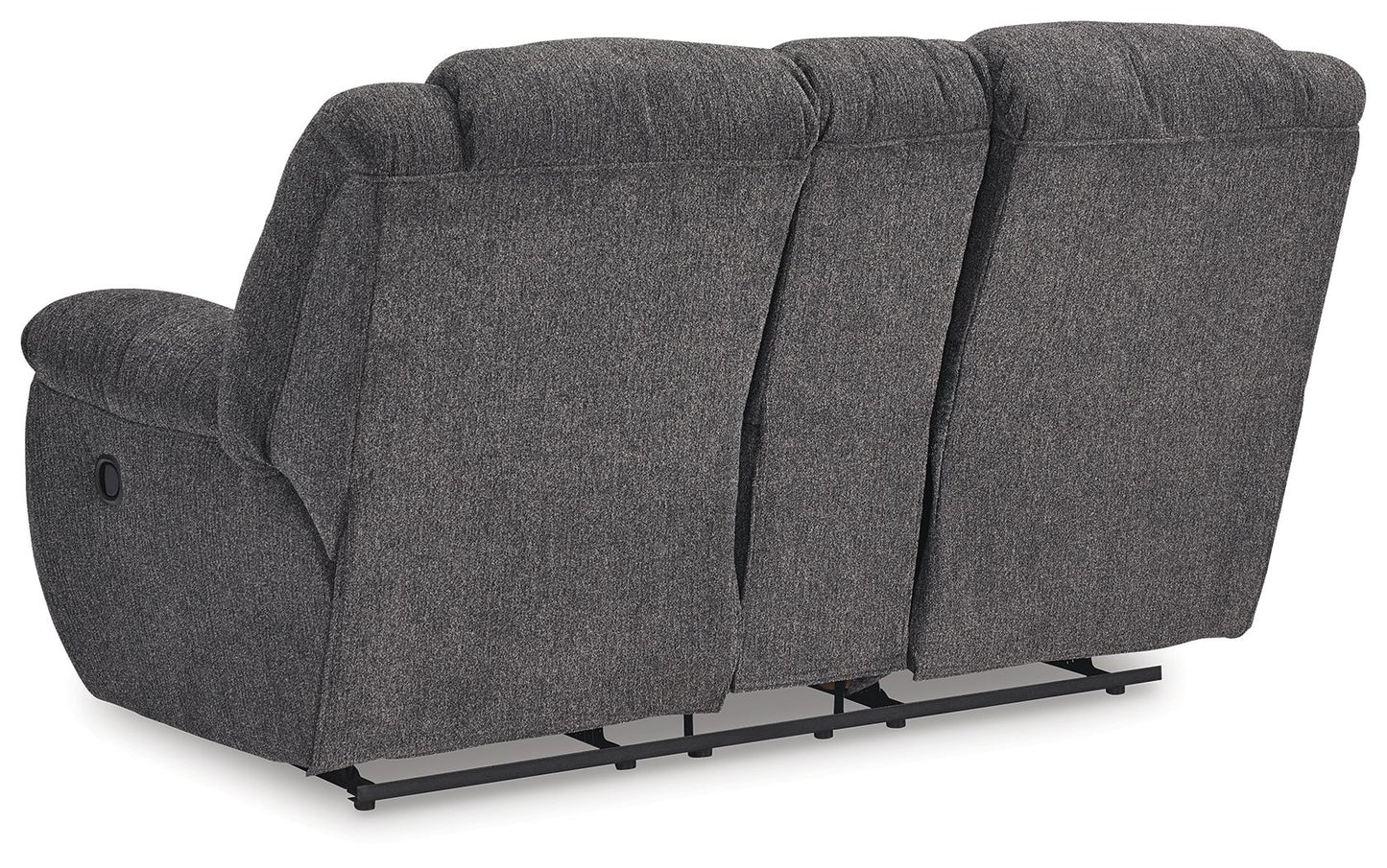 Foreside - Charcoal - Dbl Reclining Loveseat With Console - Fabric