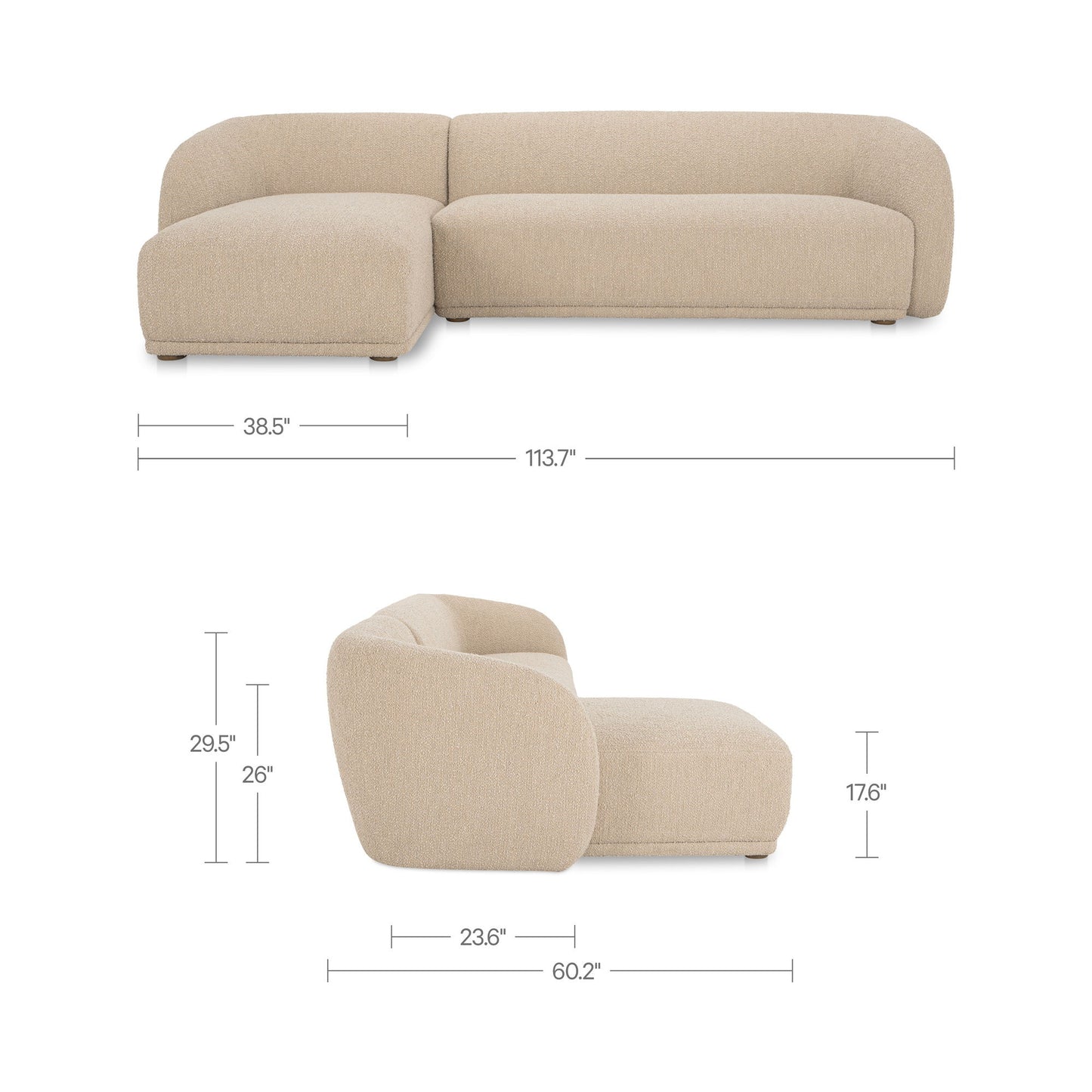 Faye - Left Sectional - Beige