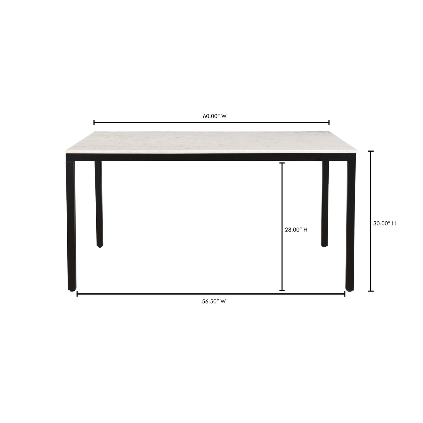 Parson - Small Marble Dining Table - Black