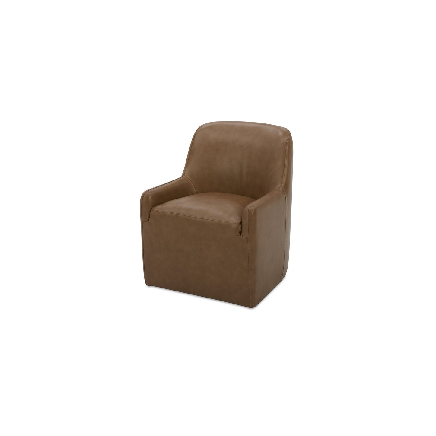 Maisie - Rolling Dining Chair Leather - Tan