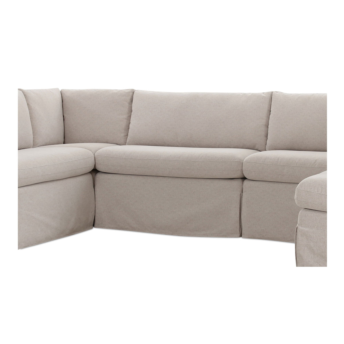 Fable - 6 Piece Slipcover Dining Banquette U-Shape - Beige