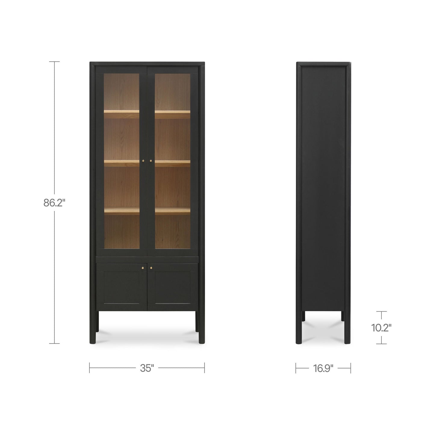 Hannah - Tall Display Cabinet - Black