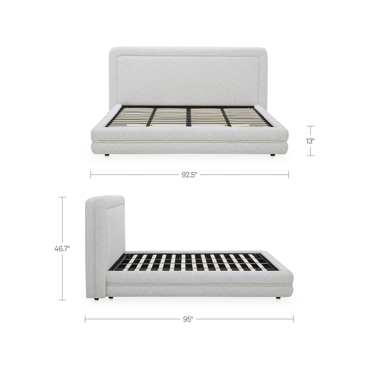 Tory - King Bed - Pebble