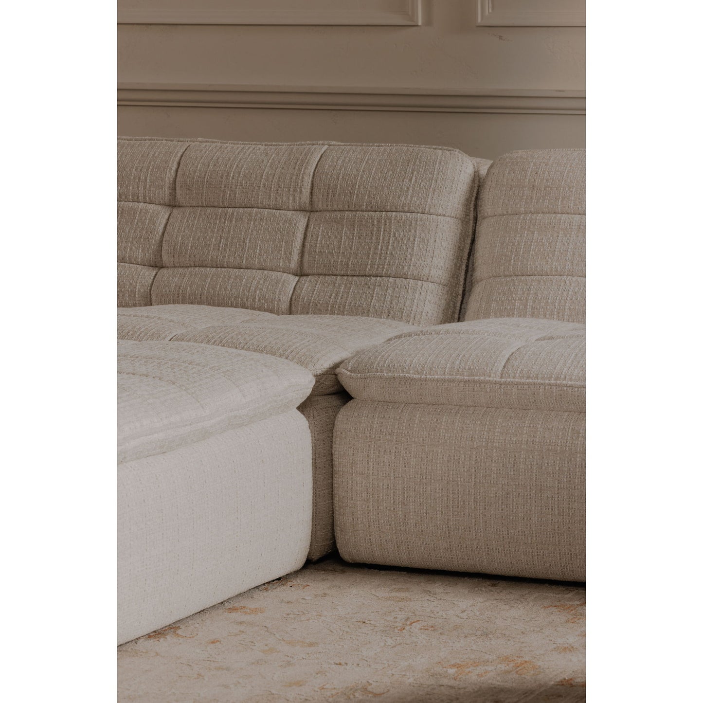 Lino - Armless Modular Sofa - Textured Oat / Beige