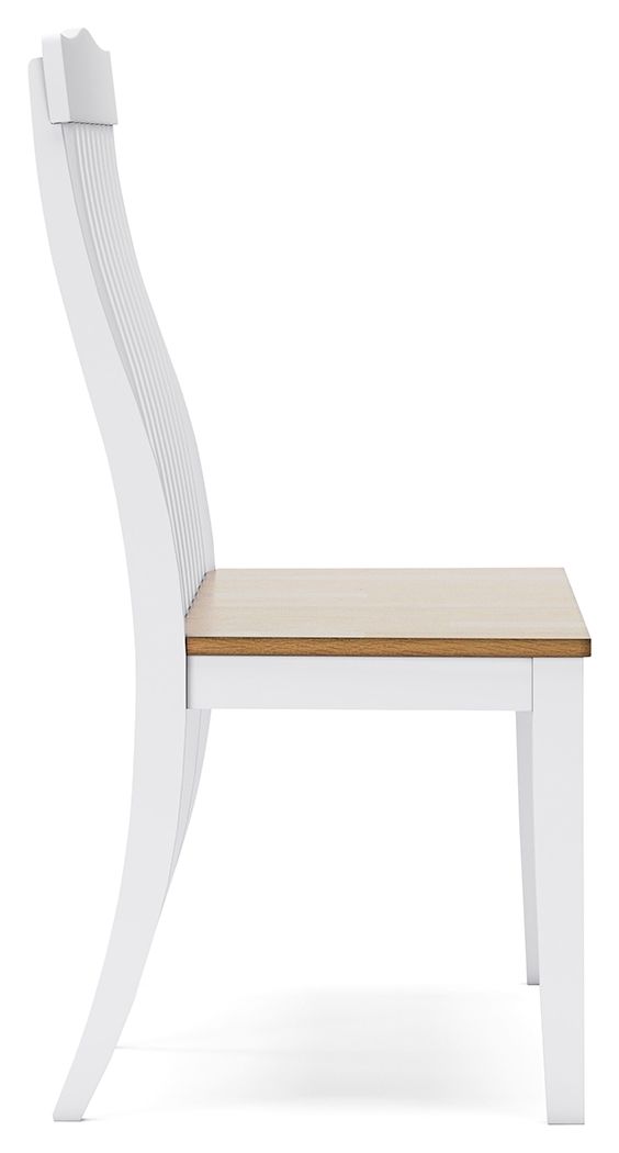 Ashbryn - White / Natural - Double Dining Chair