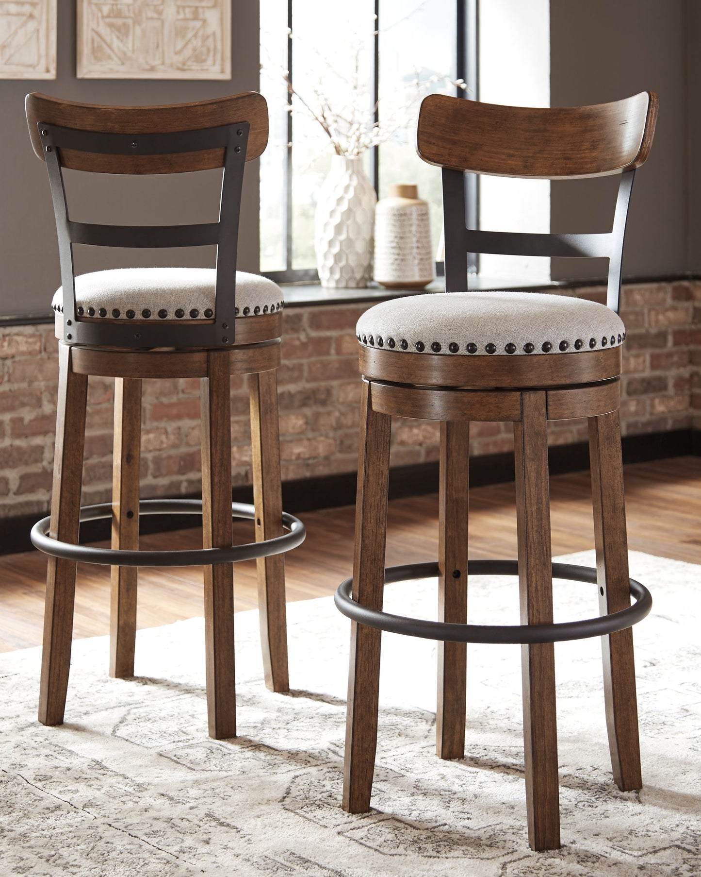 Valebeck - Tall Upholstered Swivel Barstool