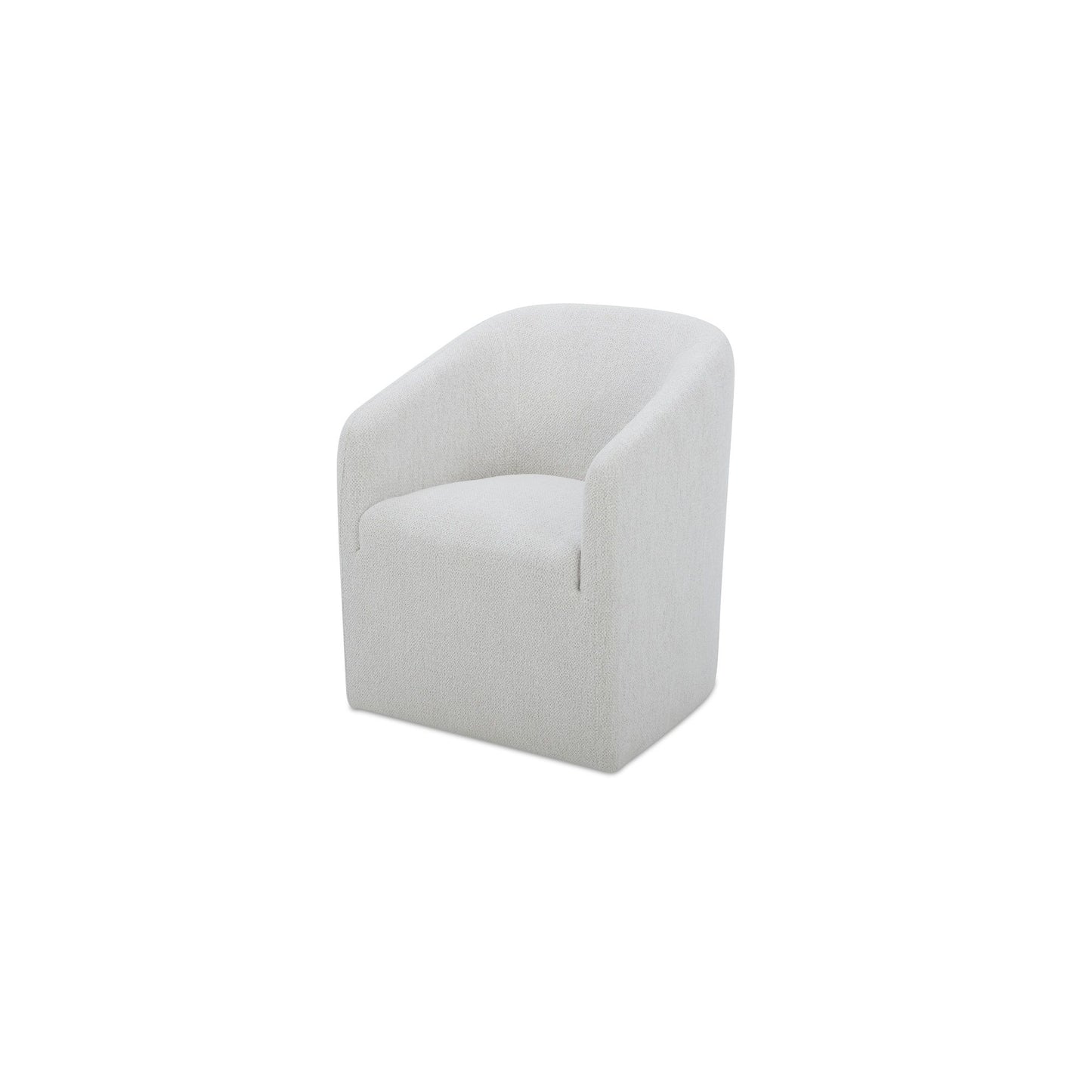 Sandy - Fabric Rolling Dining Chair - Off White