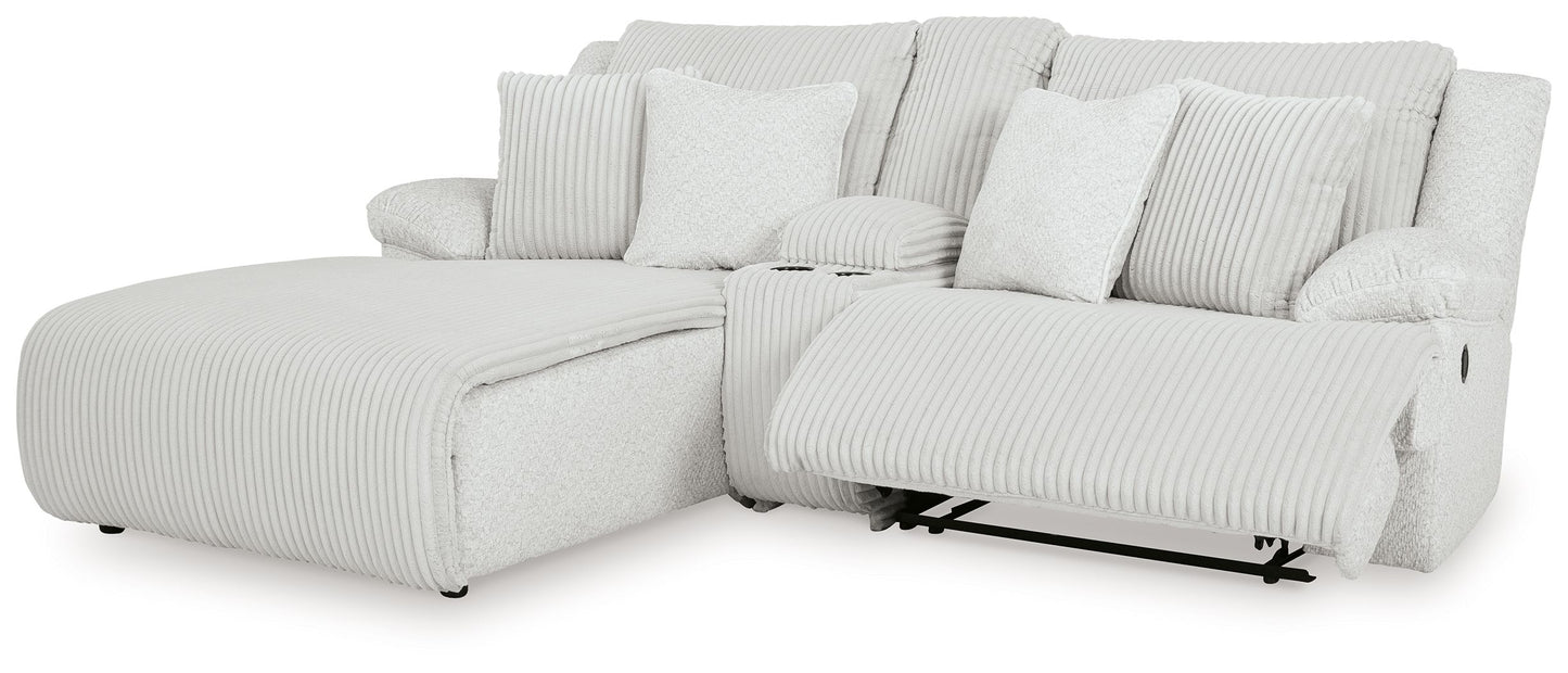 Top Tier - Alloy - 3-Piece Reclining Sectional Sofa Laf Press Back Chaise - Fabric