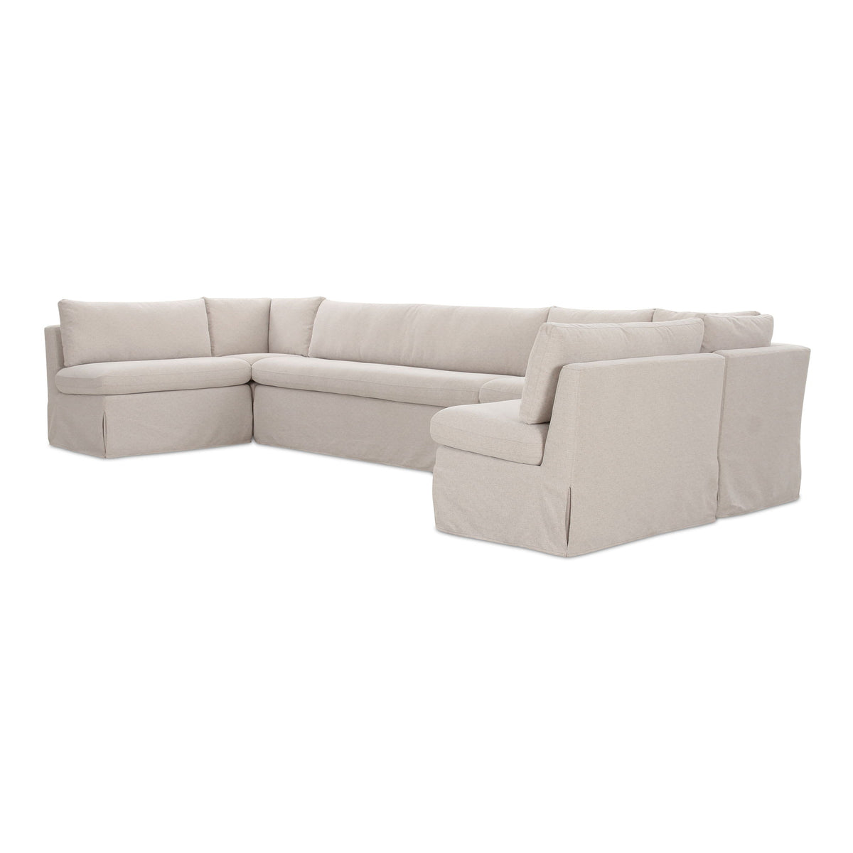Fable - Slipcover Dining Banquette U-Shape Sectional - Beige