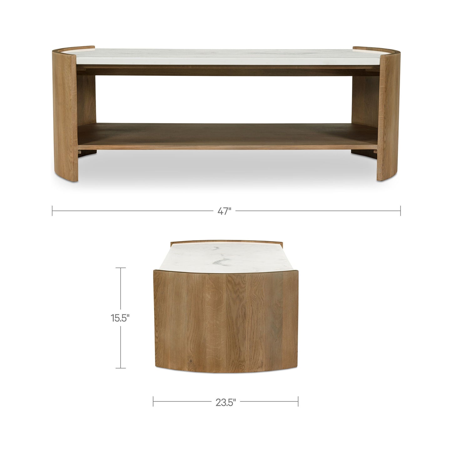 Fern - Coffee Table - White / Light Brown