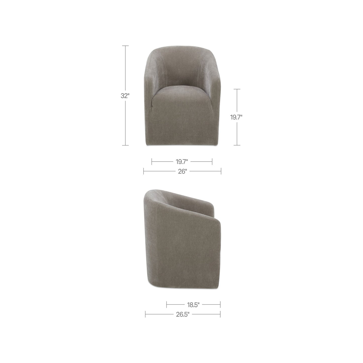 Sandy - Rolling Dining Chair - Taupe