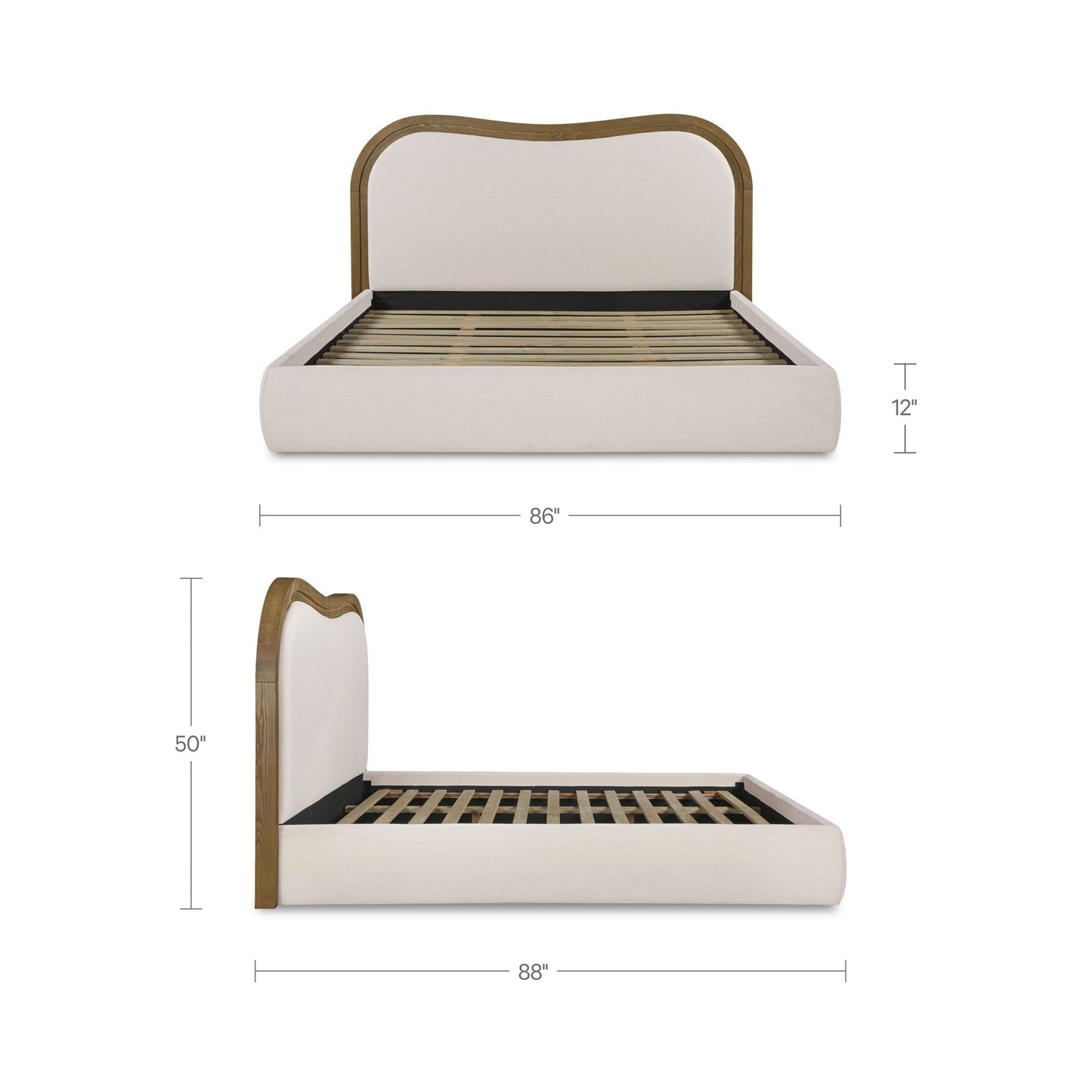 Camilla - King Bed - Oat / White / Beige