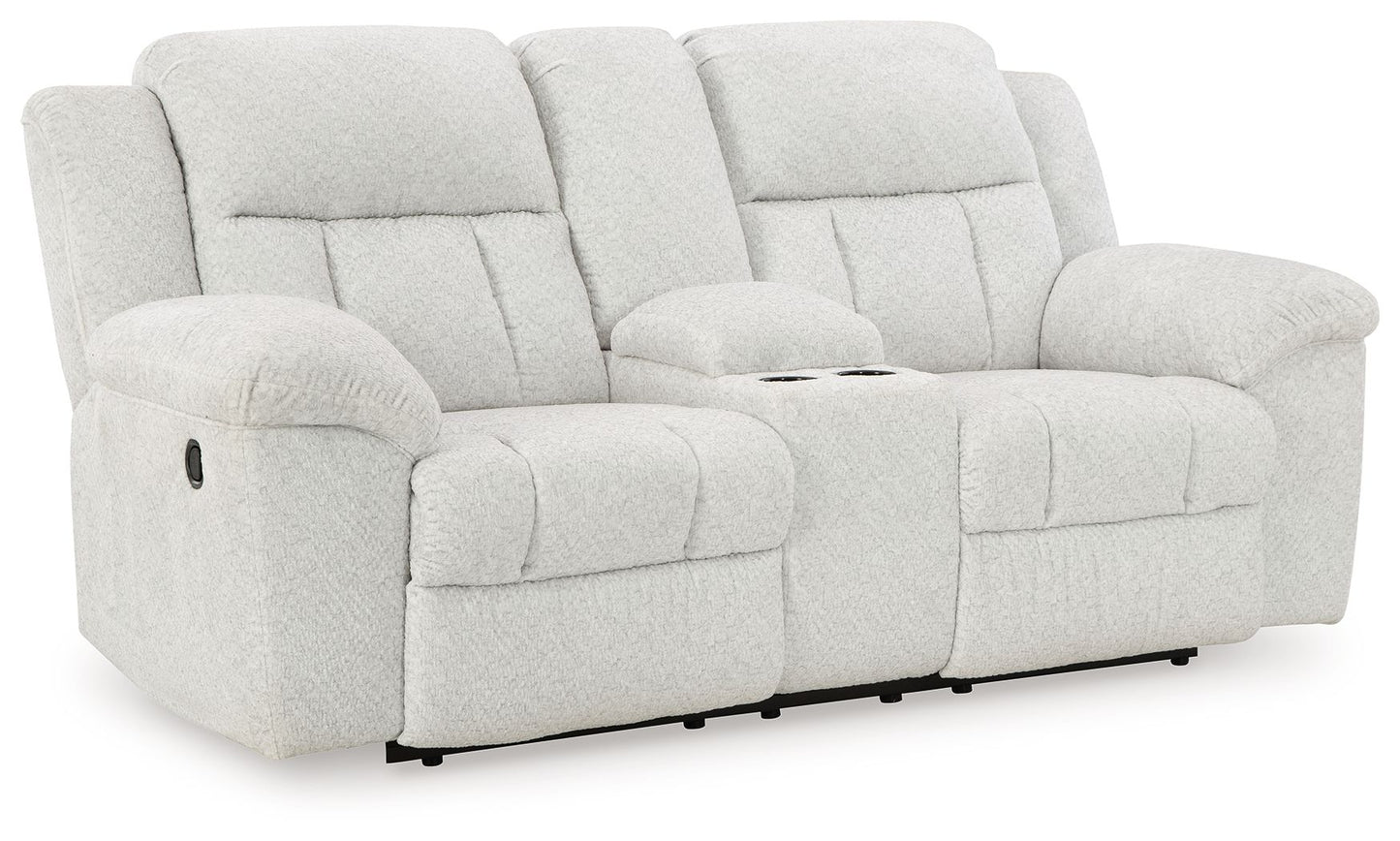 Frohn - Snow - Dbl Reclining Loveseat With Console - Fabric