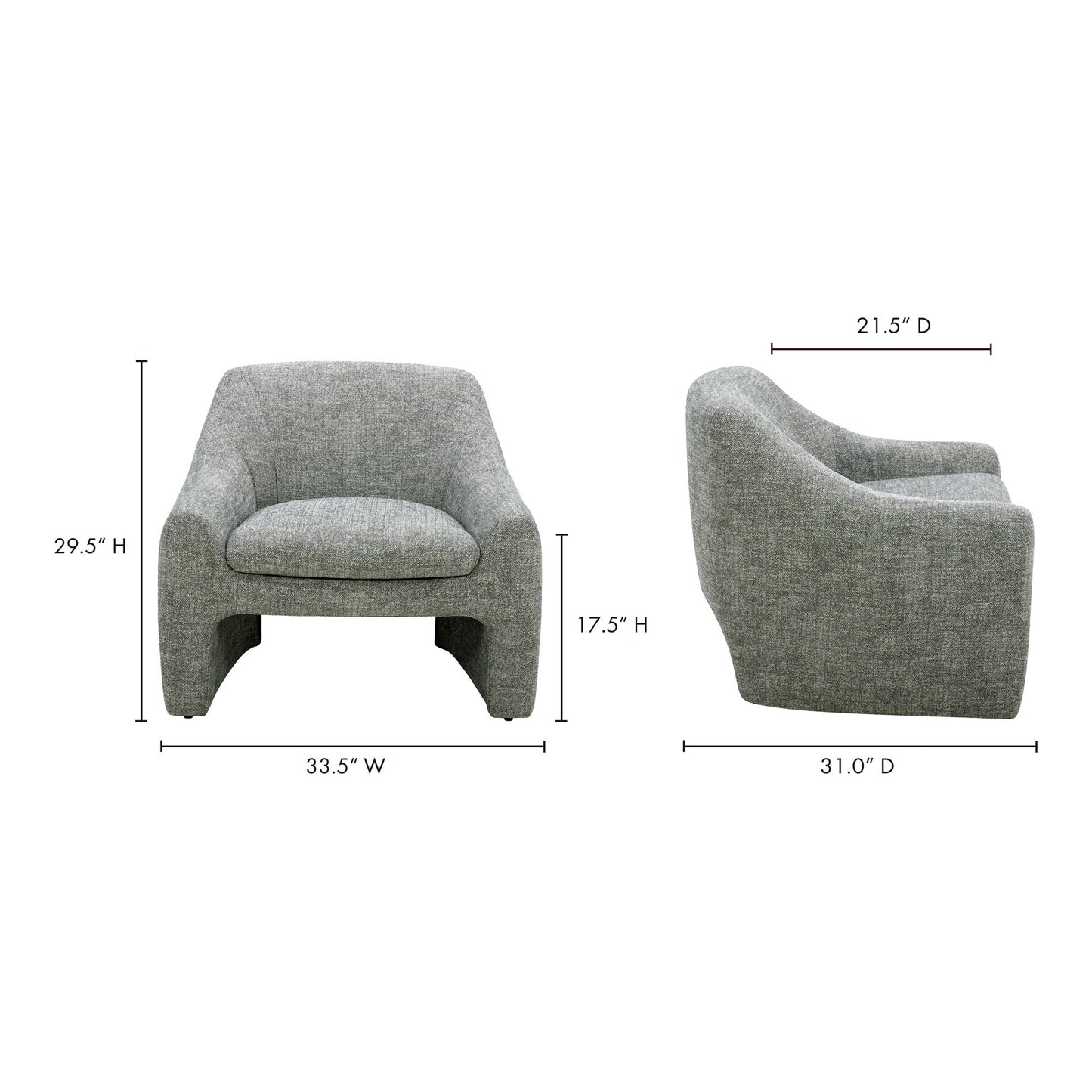 Kenzie - Fabric Accent Chair - Slated Moss