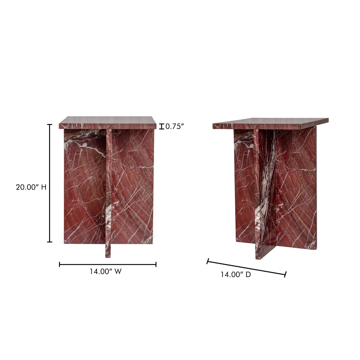 Blair - Accent Table - Rosso