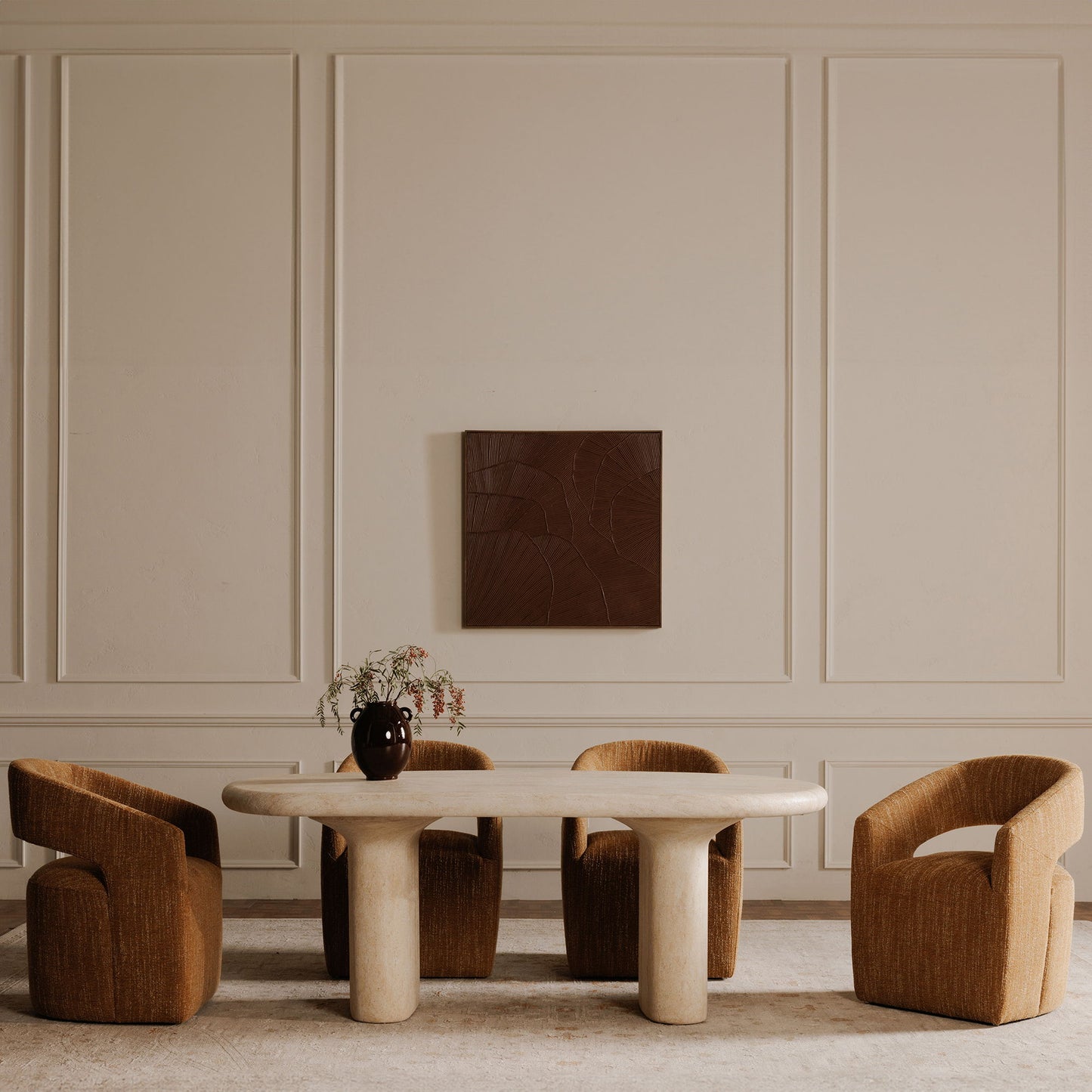 Barrow - Rolling Dining Chair - Amber Glow / Yellow