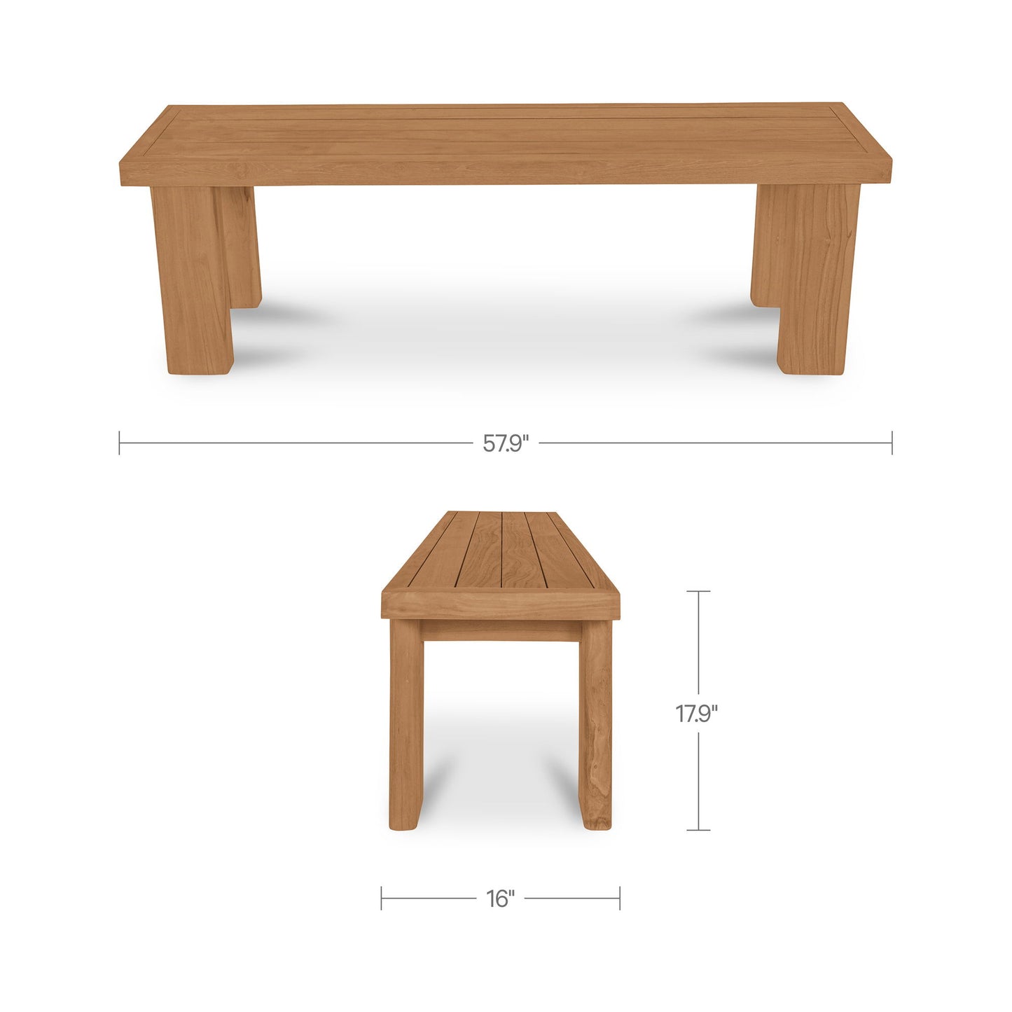 Marina - Outdoor Dining Bench - Light Brown