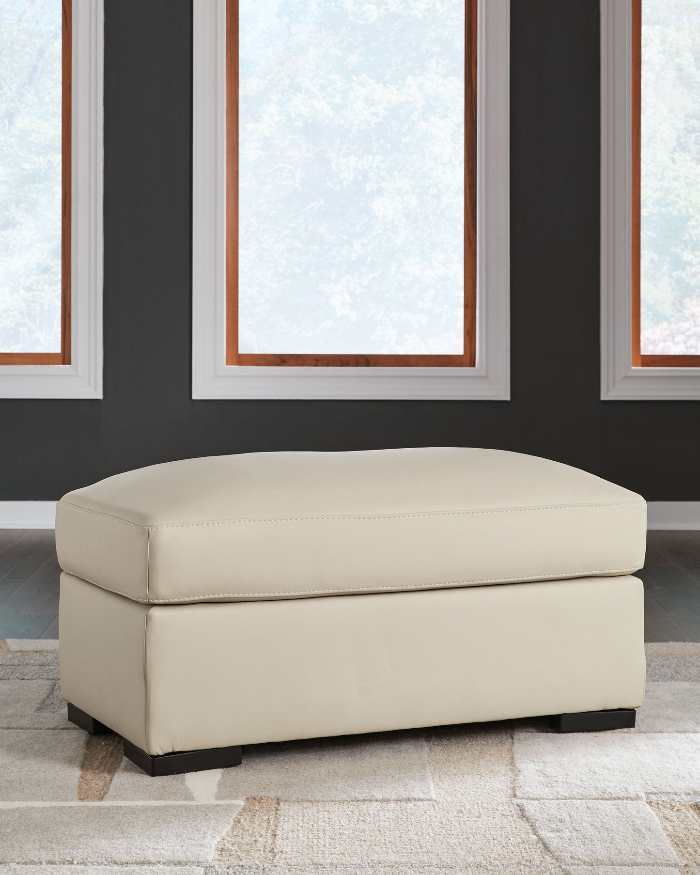 Treasure Trove - Ottoman - Leather Match - Almond