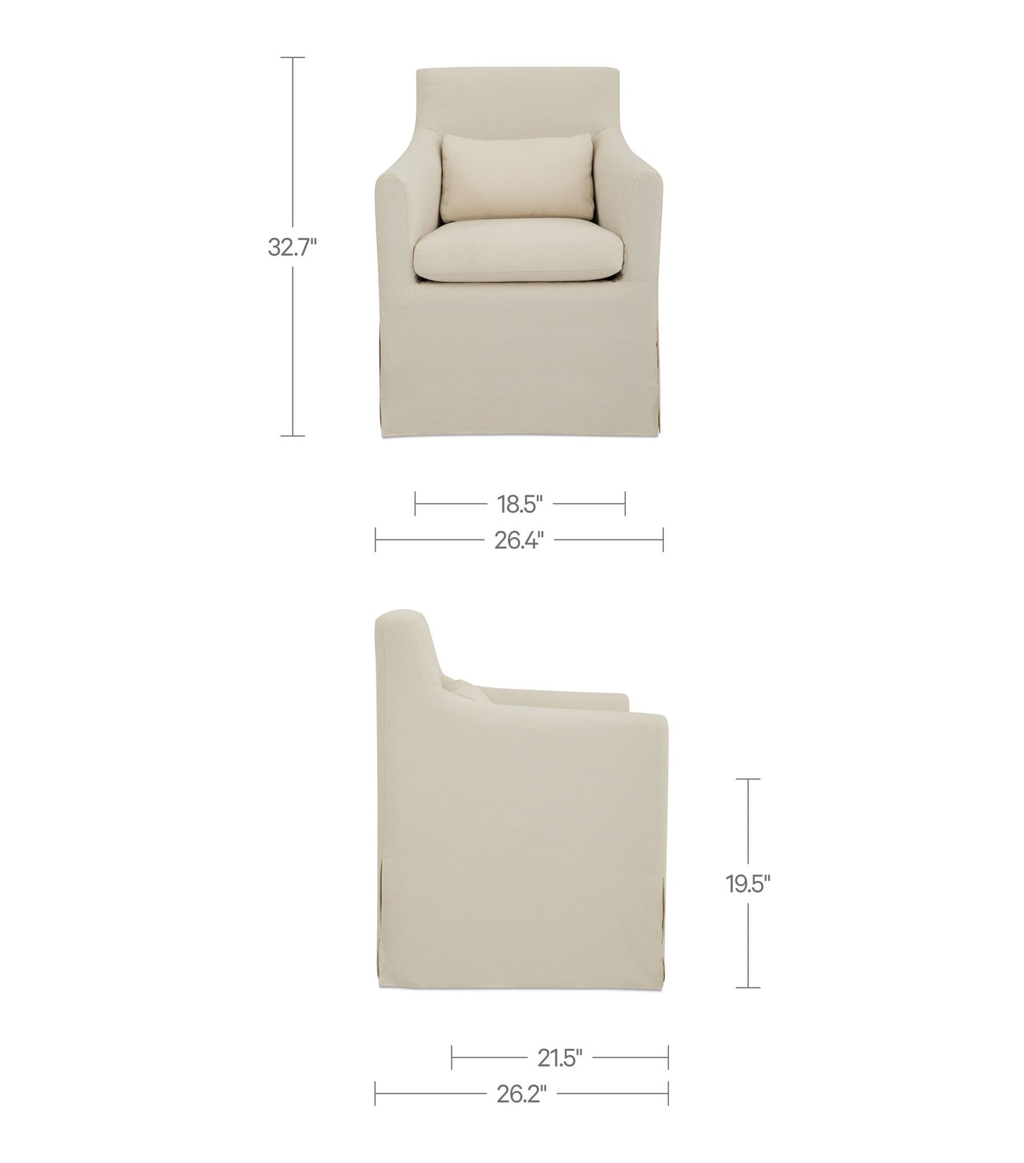 Lydia - Outdoor Slipcover Dining Chair - Cream