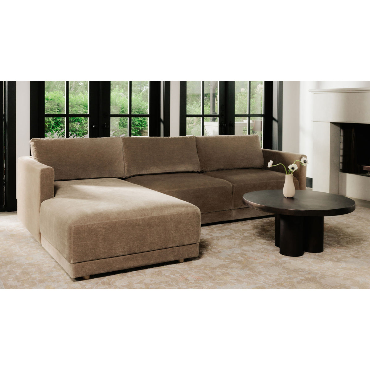 Bryn - Sectional Camel Left Stationary Sofa - Camel