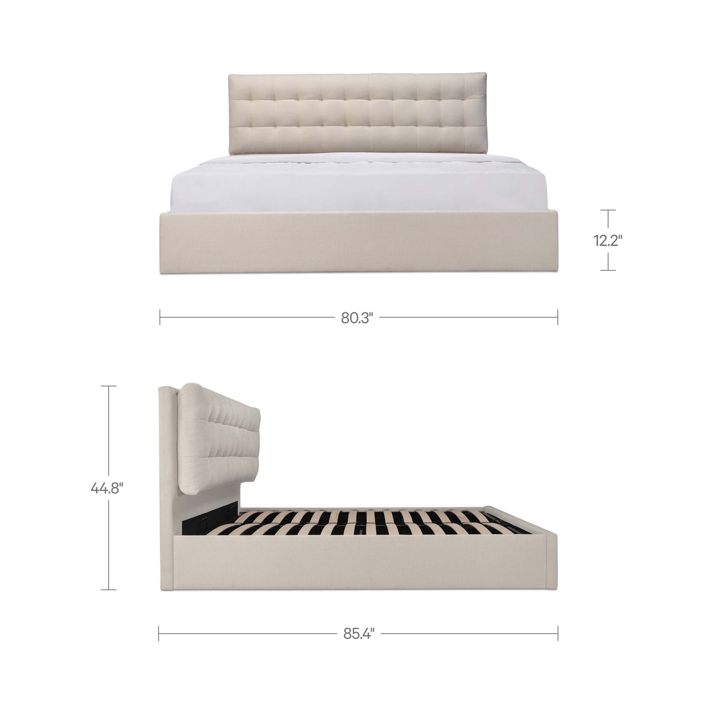 Sebastion - King Storage Bed - Cream
