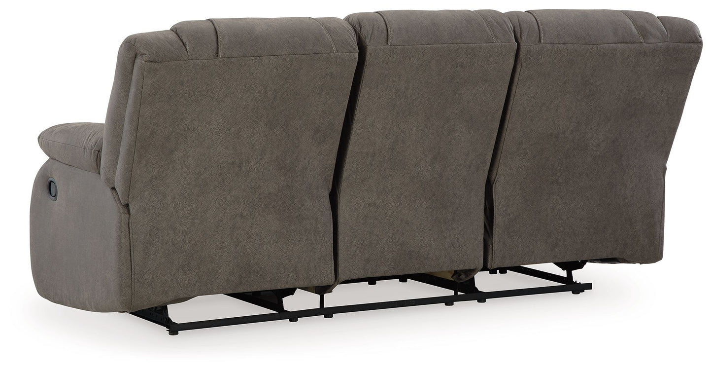 First Base - Gunmetal - Reclining Sofa - Faux Leather