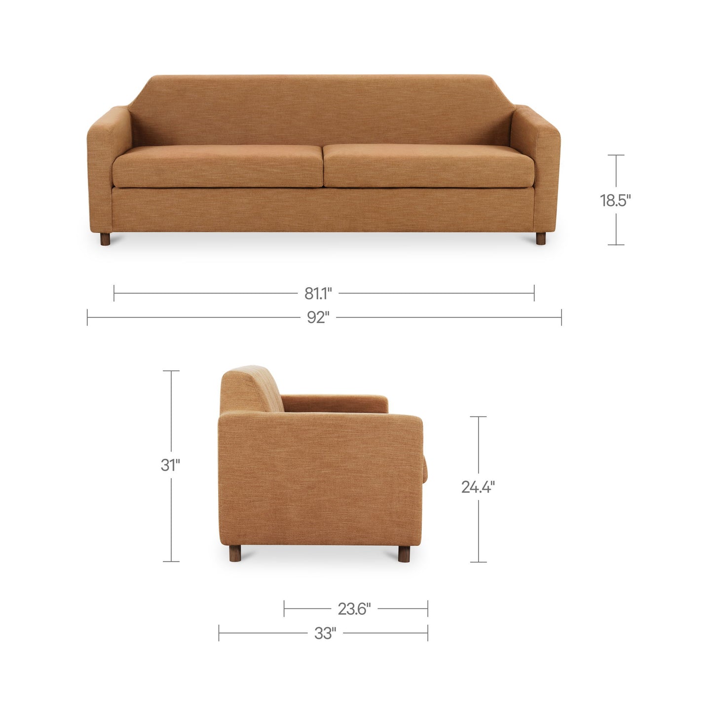 Finch - Sofa - Washed Pink