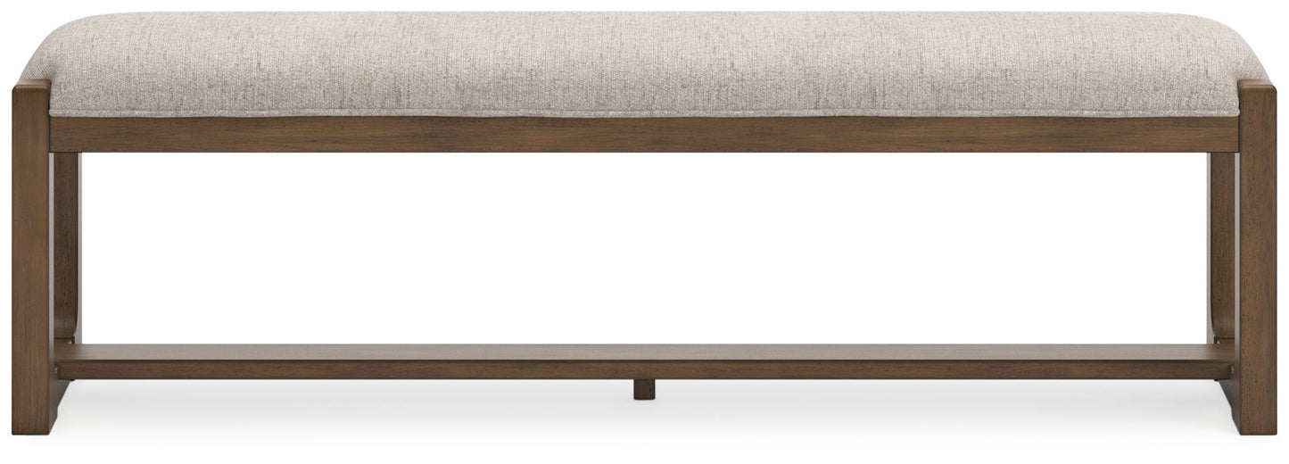 Cabalynn - Large Uph Dining Room Bench - Oatmeal / Light Brown