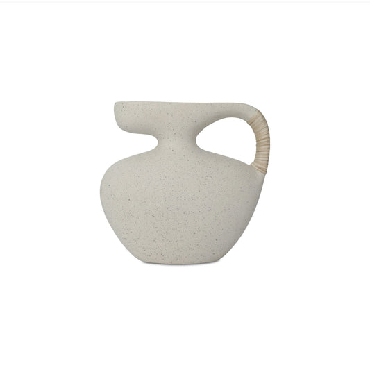 Vila - 9.5" Sculptural Vessel - Cream / White
