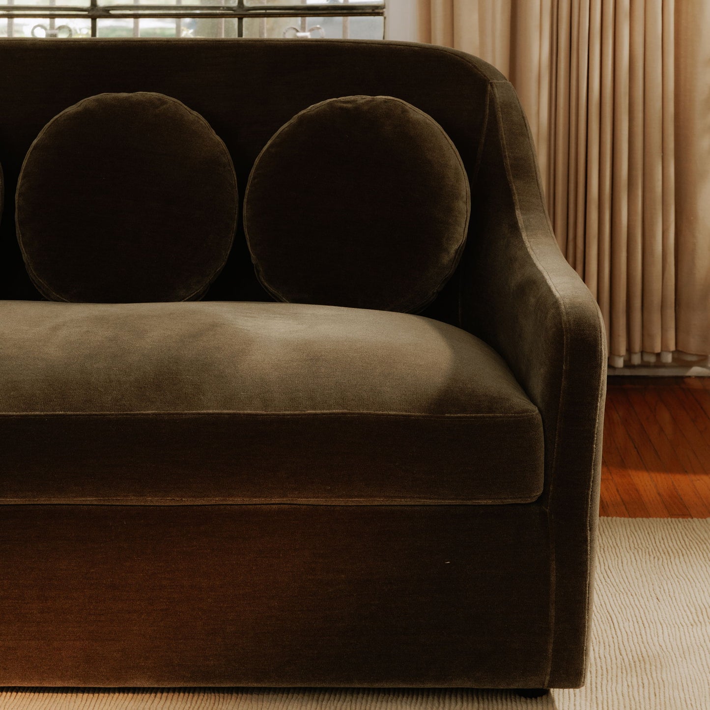 Rialto - Faux Mohair Sofa - Dark Green