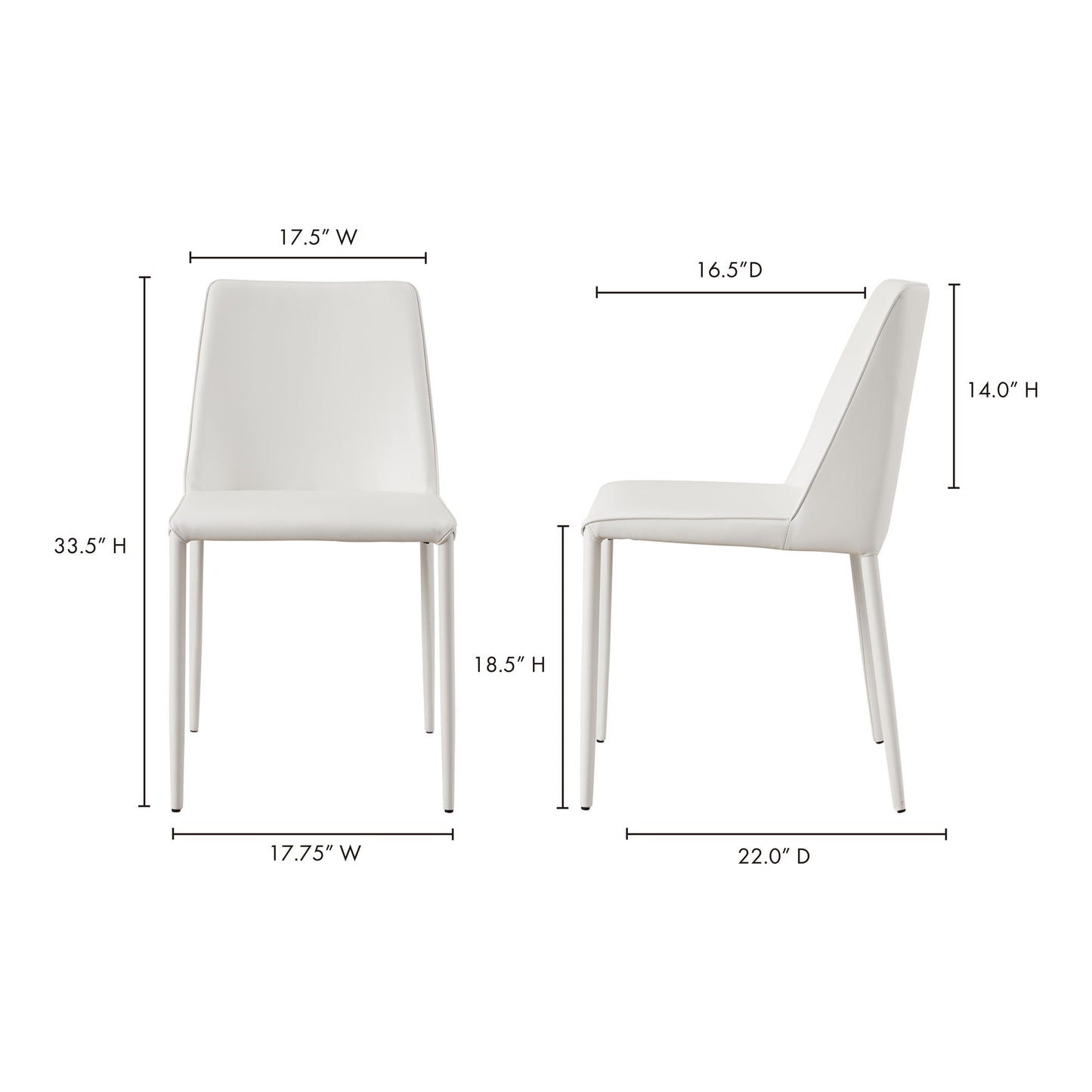 Nora - Vegan Leather Dining Chair (Set of 2) - White