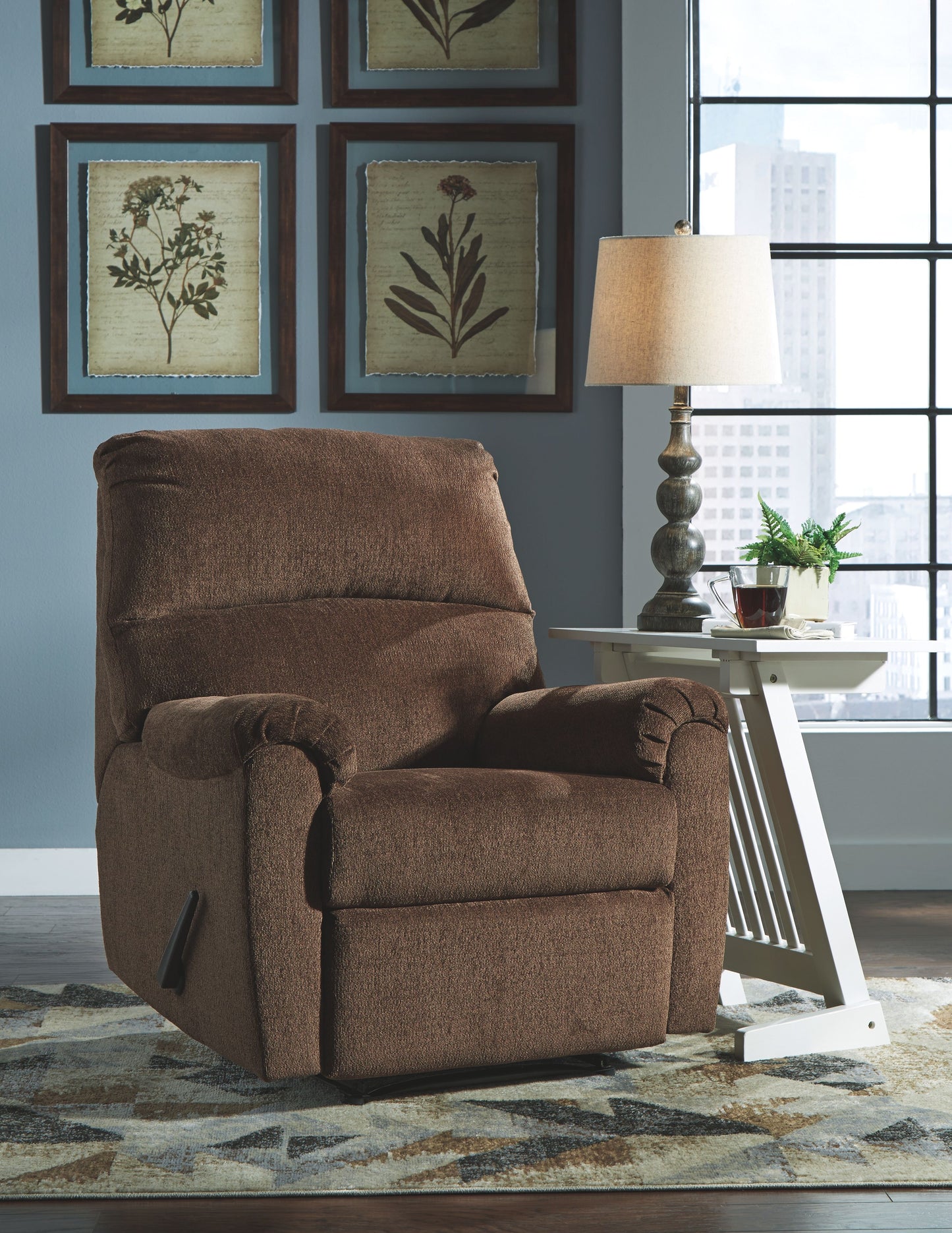 Nerviano - Chocolate - Zero Wall Recliner - Fabric