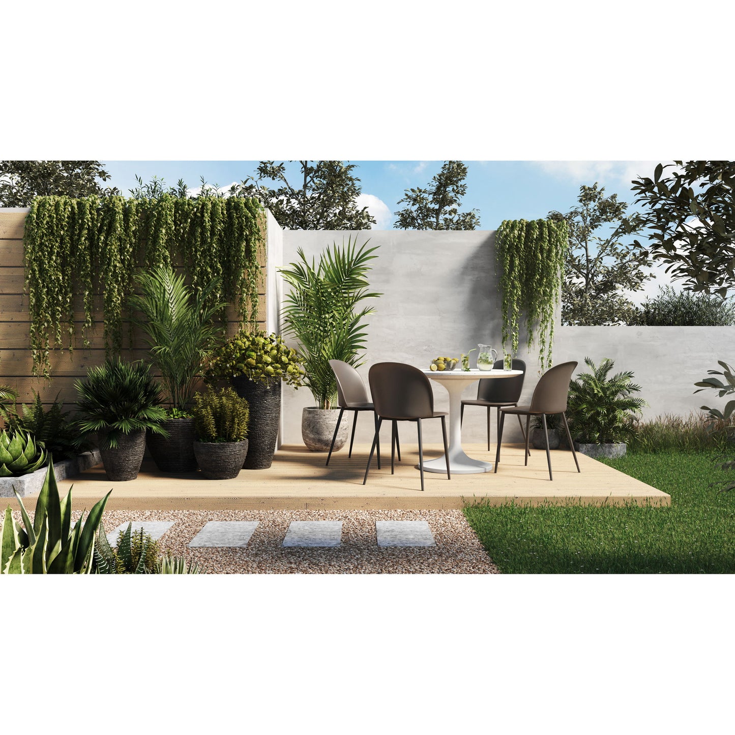 Tuli - Cafe Table - Pearl Silver