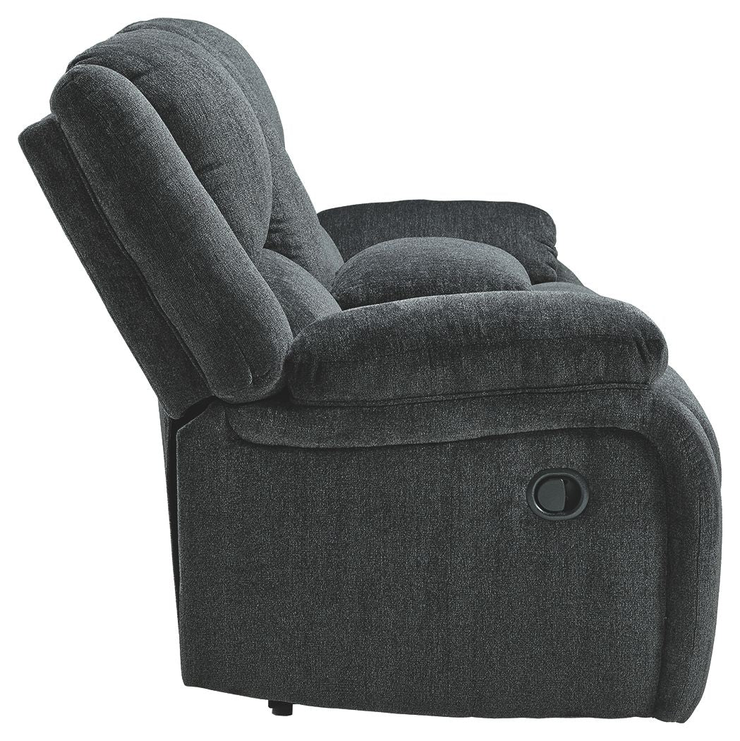 Draycoll - Slate - Dbl Reclining Loveseat W/Console - Fabric