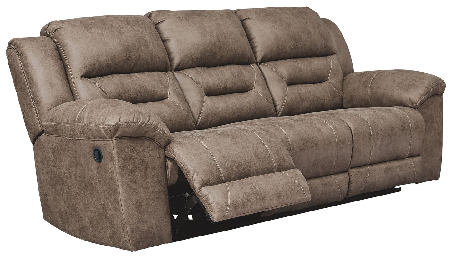 Stoneland - Reclining Sofa - Faux Leather - Fossil
