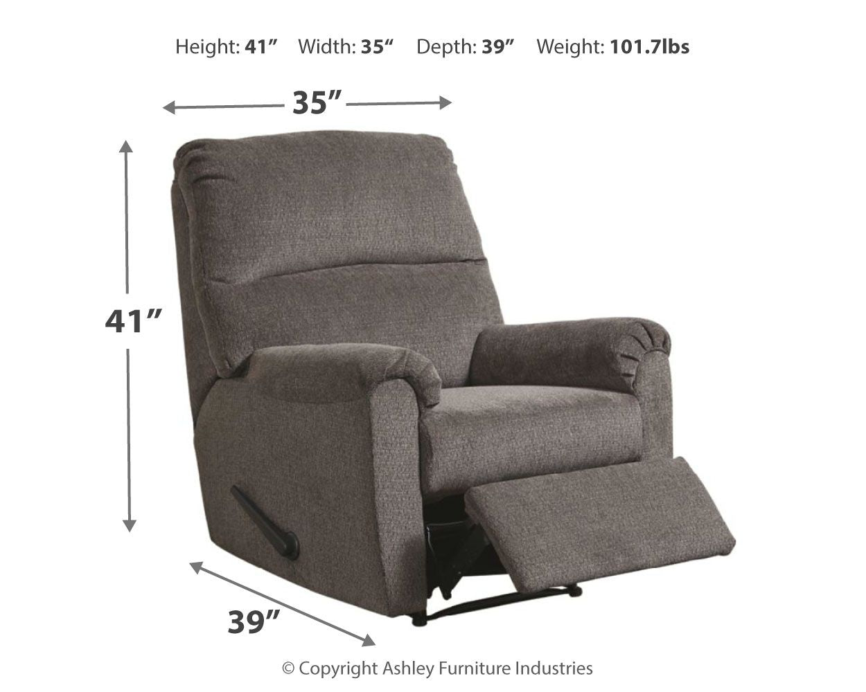 Nerviano - Dark Gray - Zero Wall Recliner