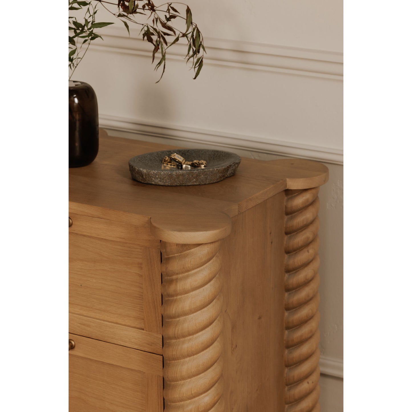 Treccia - 2 Drawer Nightstand - Oak