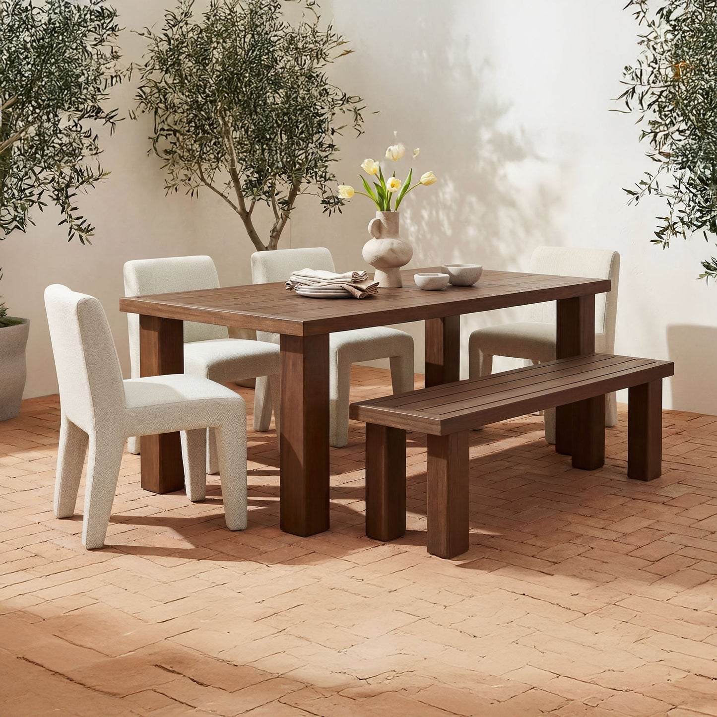 Marina - Ourdoor Dining Bench - Dark Brown