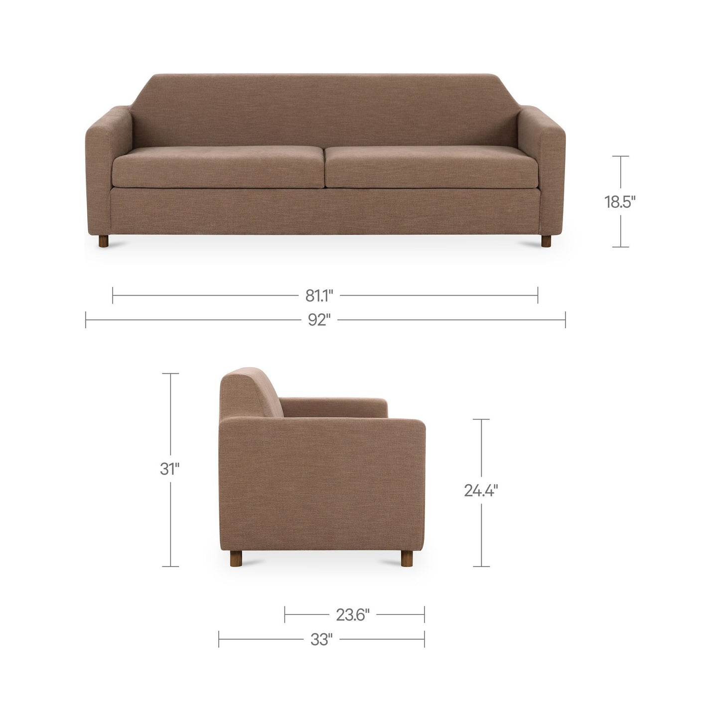 Finch - Sofa - Soft Brown