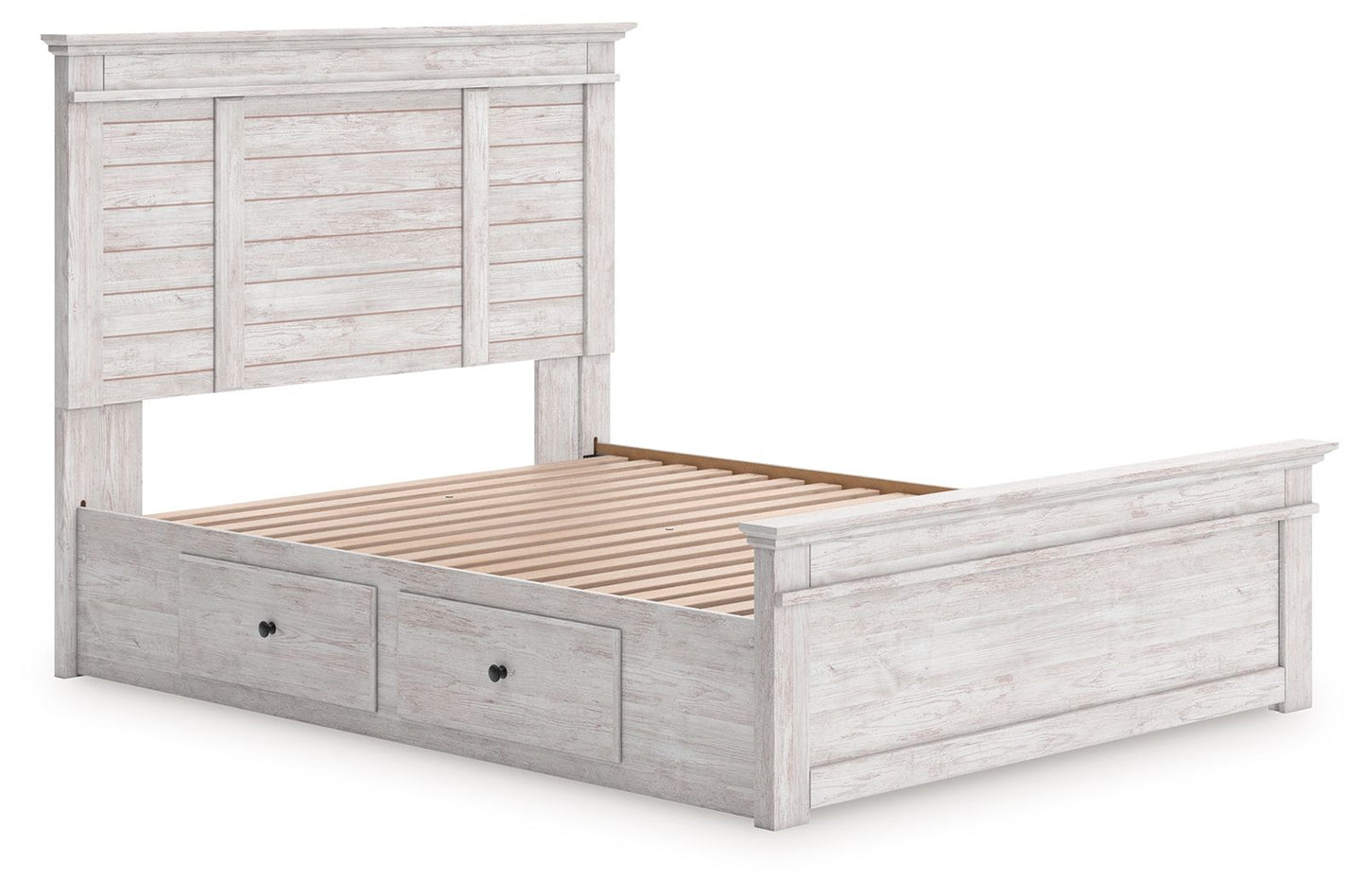 Makidern - Panel Storage Bed With Under Bed Storage Unit