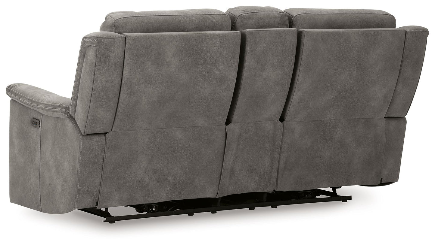 Next-Gen Durapella - Pwr Rec Loveseat/Con/Adj Hdrst - Microfiber - Slate