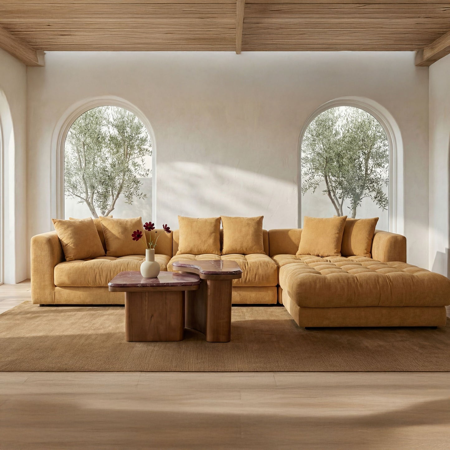 Davie - Left Arm Facing Chair - GoldenYellow