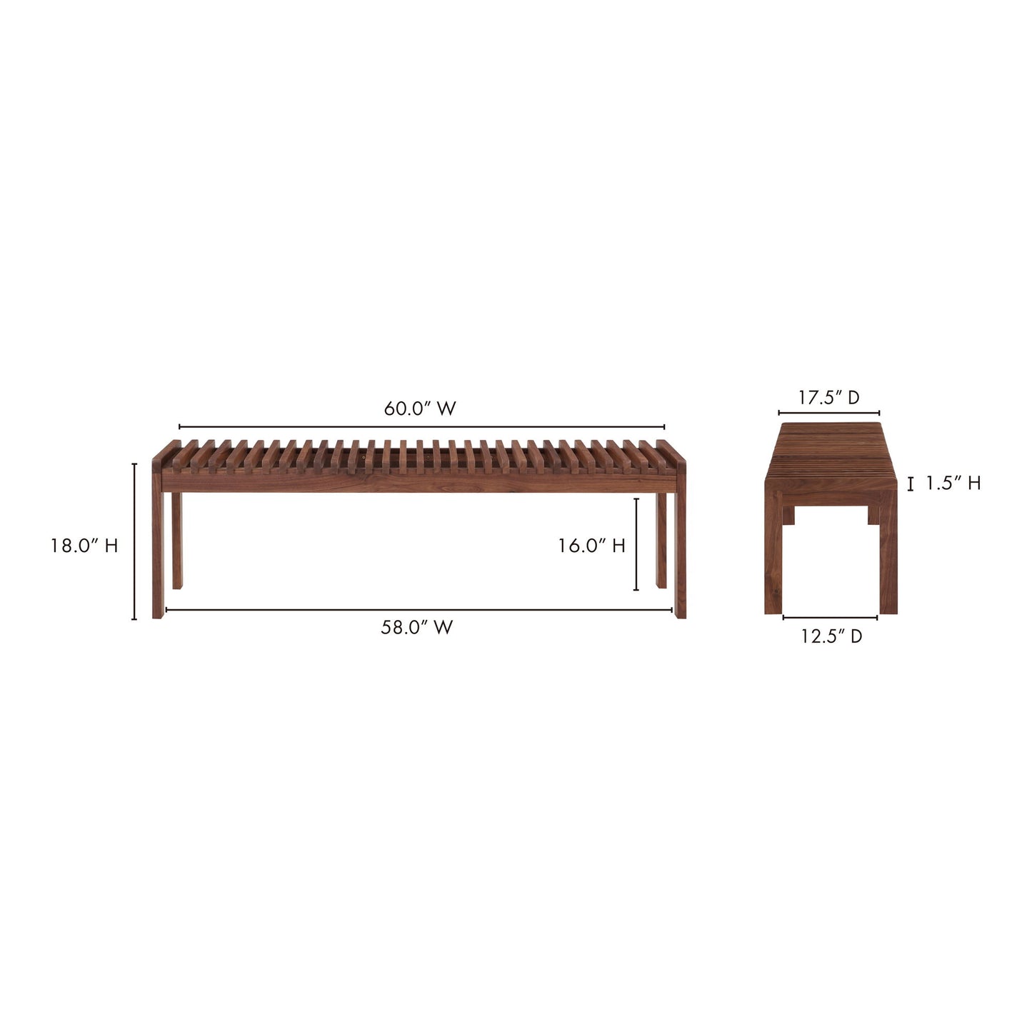 Rohe - Walnut Bench - Natural