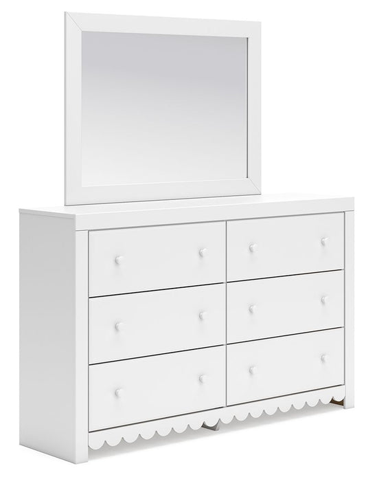 Mollviney - White - Dresser And Mirror