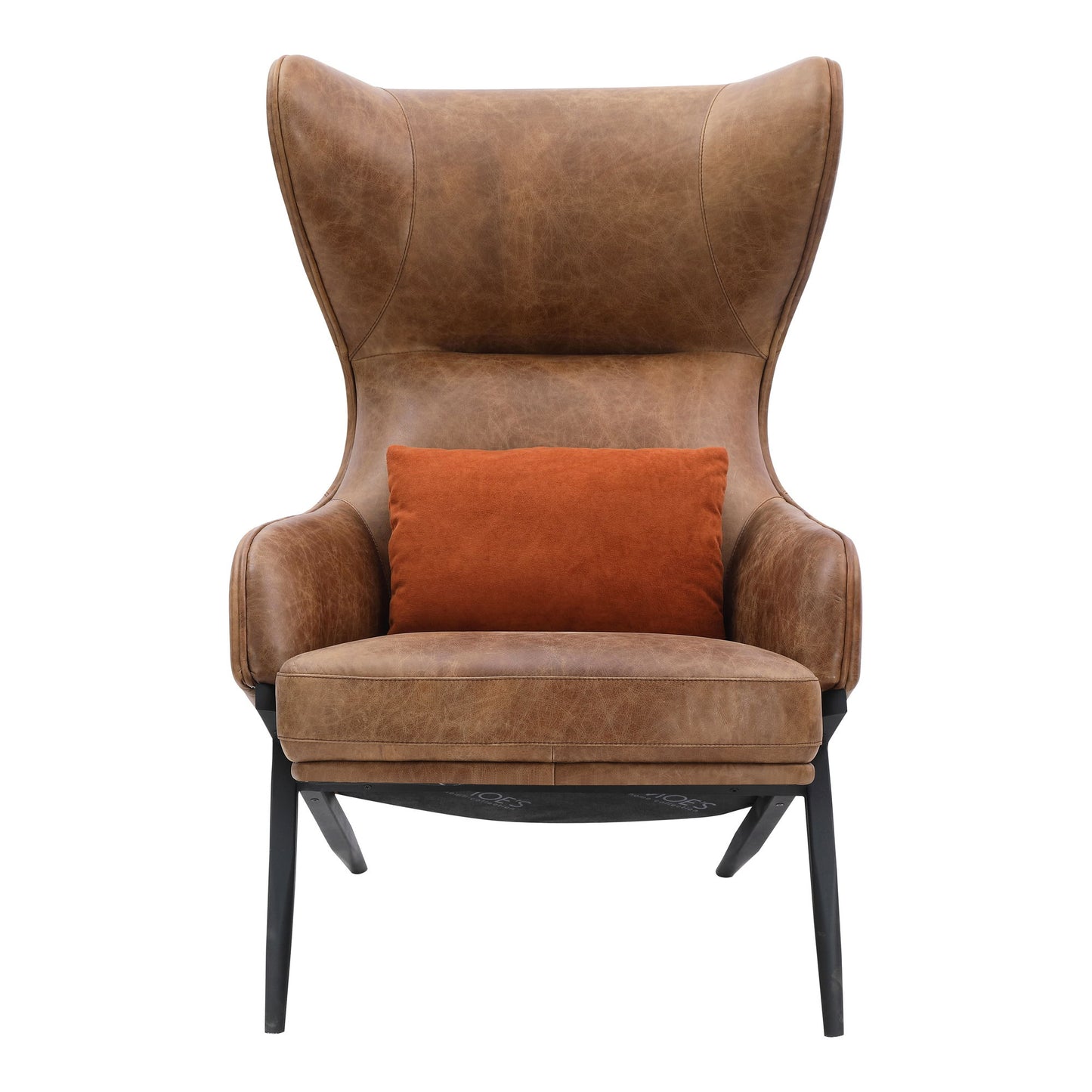 Amos - Leather Accent Chair - Light Brown