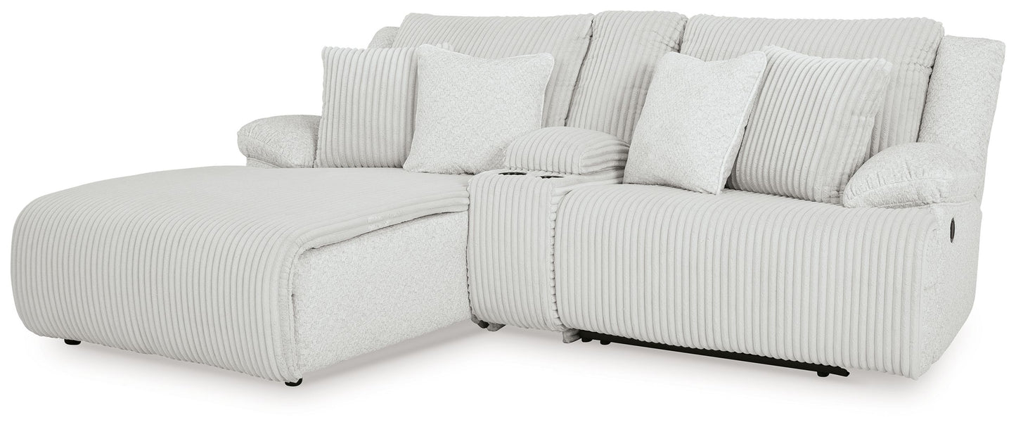 Top Tier - Alloy - 3-Piece Reclining Sectional Sofa Laf Press Back Chaise - Fabric