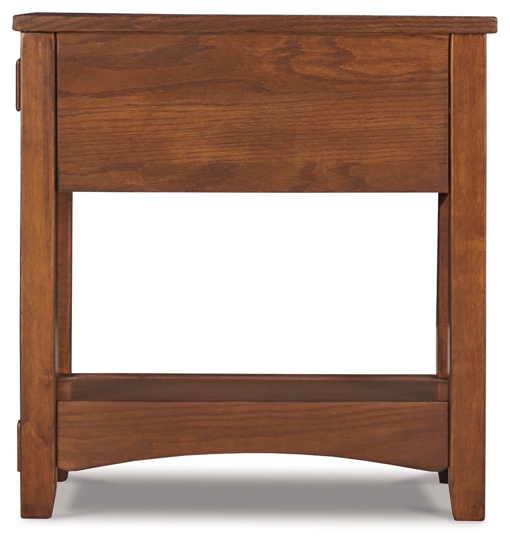 Breegin - Brown - Chair Side End Table - 1 Drawer